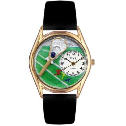 Whimsical Womens Lacrosse Black Leather Watch