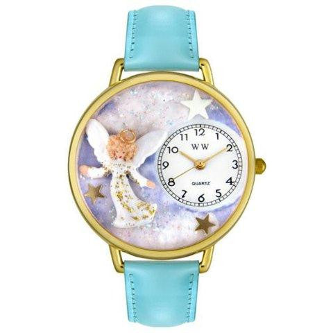 Whimsical Unisex Angel Baby Blue Leather Watch