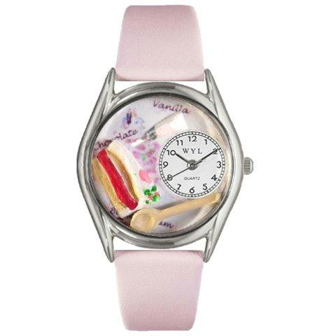 Whimsical Womens Pastries Pink Leather Watch