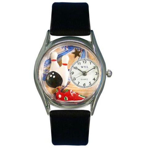 Whimsical Womens Bowling Black Leather Watch