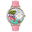 Whimsical Unisex Flamingo Pink Leather Watch