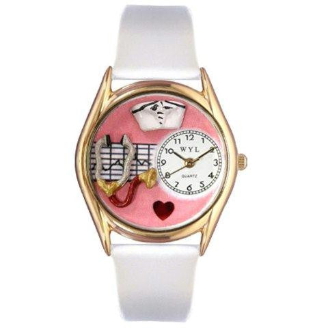 Whimsical Womens Nurse Red White Leather Watch