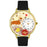 Whimsical Unisex Corgi Black Skin Leather Watch