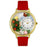 Whimsical Unisex Garden Fairy Red Leather Watch