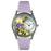 Whimsical Womens Fairy Lavender Leather Watch