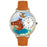 Whimsical Unisex Horse Head Tan Leather Watch