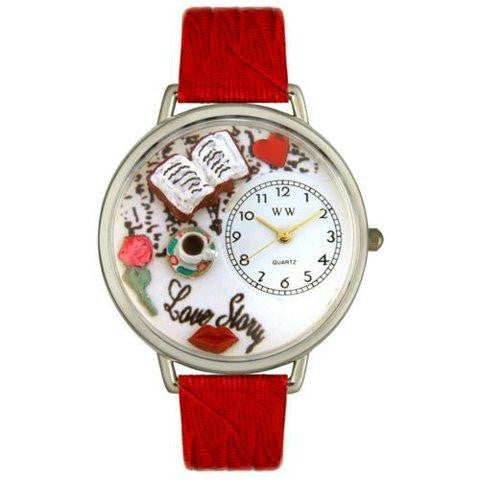 Whimsical Unisex Love Story Red Leather Watch