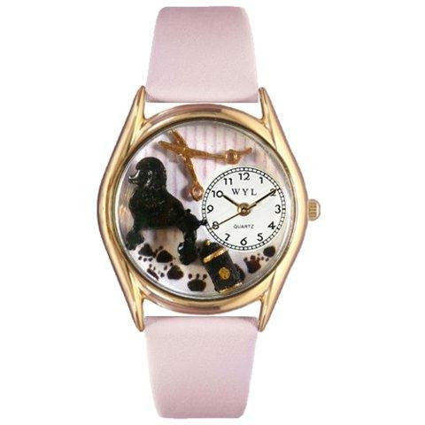 Whimsical Womens Dog Groomer Pink Leather Watch