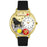 Whimsical Unisex Poodle Black Skin Leather Watch