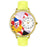 Whimsical Unisex Clown Face Yellow Leather Watch