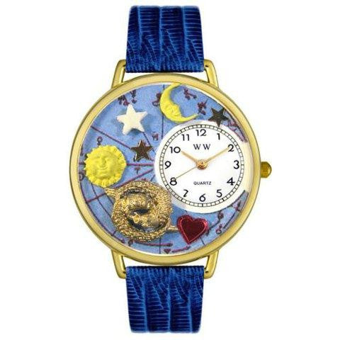 Whimsical Unisex Pisces Royal Blue Leather Watch