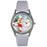 Whimsical Womens Ice Skating Red Leather Watch