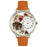 Whimsical Unisex Music Piano Tan Leather Watch