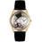 Whimsical Womens Tap Dancing Black Leather Watch