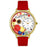 Whimsical Unisex I Love Buttons Red Leather Watch