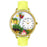 Whimsical Unisex Butterflies Yellow Leather Watch