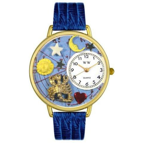 Whimsical Unisex Scorpio Royal Blue Leather Watch