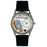 Whimsical Womens AccounTant Black Leather Watch