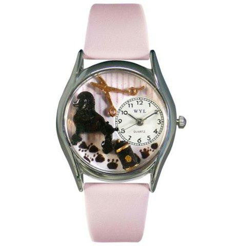 Whimsical Womens Dog Groomer Pink Leather Watch