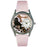 Whimsical Womens Dog Groomer Pink Leather Watch