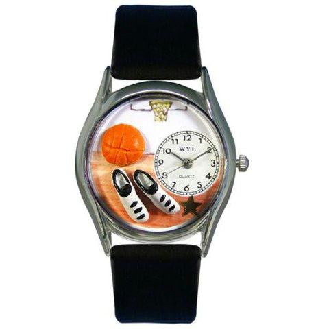 Whimsical Womens Basketball Black Leather Watch