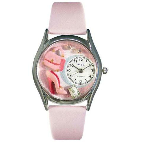 Whimsical Womens Shopper Mom Pink Leather Watch