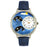 Whimsical Unisex Whales Navy Blue Leather Watch