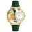 Whimsical Unisex Italy Hunter Green Leather Watch