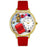 Whimsical Unisex English Teacher Red Leather Watch