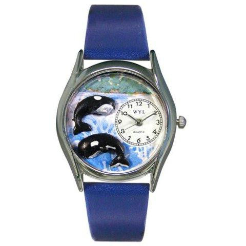 Whimsical Womens Whales Royal Blue Leather Watch