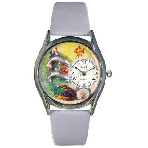 Whimsical Womens Dolphin Navy Blue Leather Watch