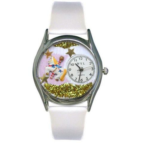 Whimsical Womens Carousel Lavender Leather Watch