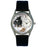 Whimsical Womens Music Piano Black Leather Watch