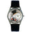 Whimsical Womens Tap Dancing Black Leather Watch