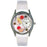 Whimsical Womens Cheerleader White Leather Watch