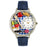 Whimsical Unisex Gourmet Navy Blue Leather Watch