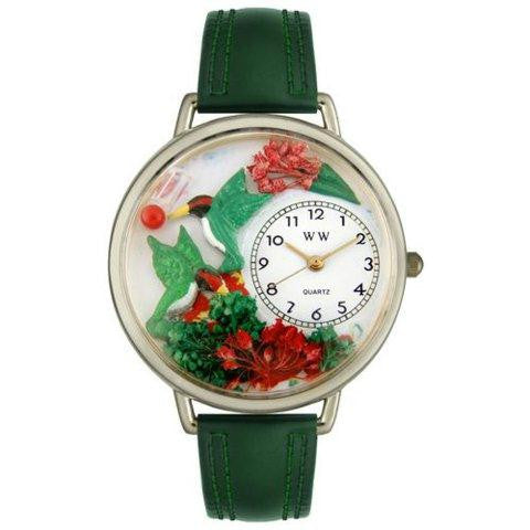 Whimsical Unisex Hummingbirds Pink Leather Watch