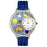 Whimsical Unisex Cancer Royal Blue Leather Watch