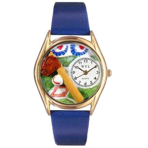 Whimsical Womens Baseball Royal Blue Leather Watch