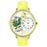 Whimsical Unisex Bird Watching Yellow Leather Watch