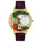 Whimsical Unisex Wine-Cheese Purple Leather Watch