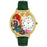 Whimsical Unisex Mermaid Hunter Green Leather Watch