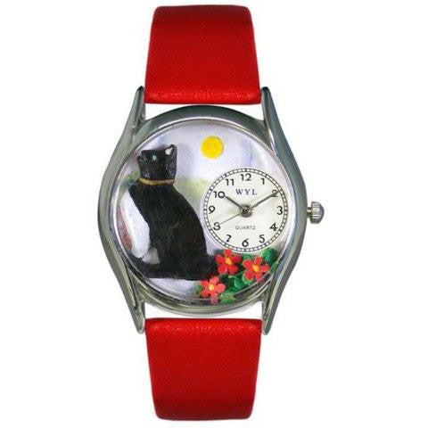 Whimsical Womens BaSking Cat Yellow Leather Watch