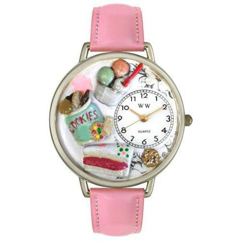 Whimsical Unisex Dessert Lover Pink Leather Watch