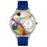 Whimsical Unisex Crochet Royal Blue Leather Watch