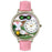 Whimsical Unisex Tennis Female Pink Leather Watch