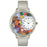 Whimsical Unisex Holiday Feast Gold Leather Watch