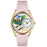 Whimsical Womens Bird Watching Yellow Leather Watch