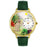 Whimsical Unisex Elephant Hunter Green Leather Watch