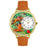 Whimsical Unisex Horse Competition Tan Leather Watch